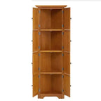 72" 4-Tier Corner Kitchen Pantry Cabinet – Tall Storage with 8 Doors & Adjustable Shelves