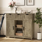 Gray accent floor cabinet for home storage