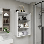 Modular closet shelving system with wood finish