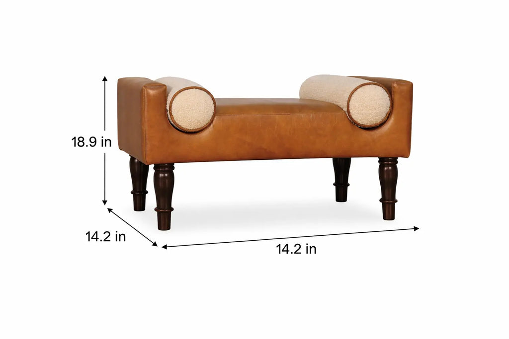 Chester Buffalo Leather Bench - Avivra