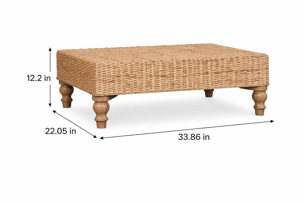 Regency Woven Coffee Table – Handcrafted Solid Wood - Avivra