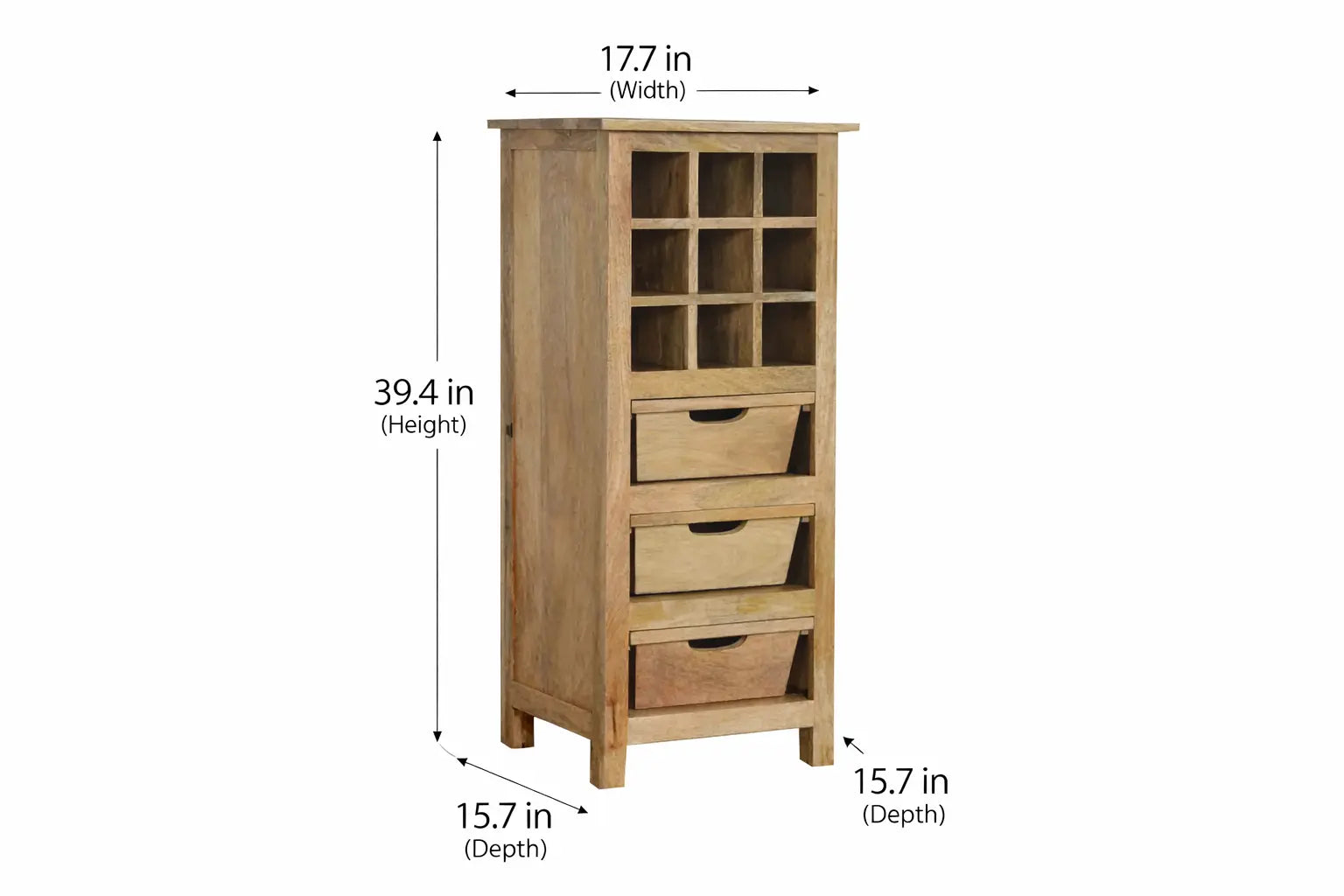 Oak-ish Wine Storage Cabinet - Avivra