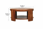 Savoy Leather Coffee Table – Roasted Almond Finish - Avivra
