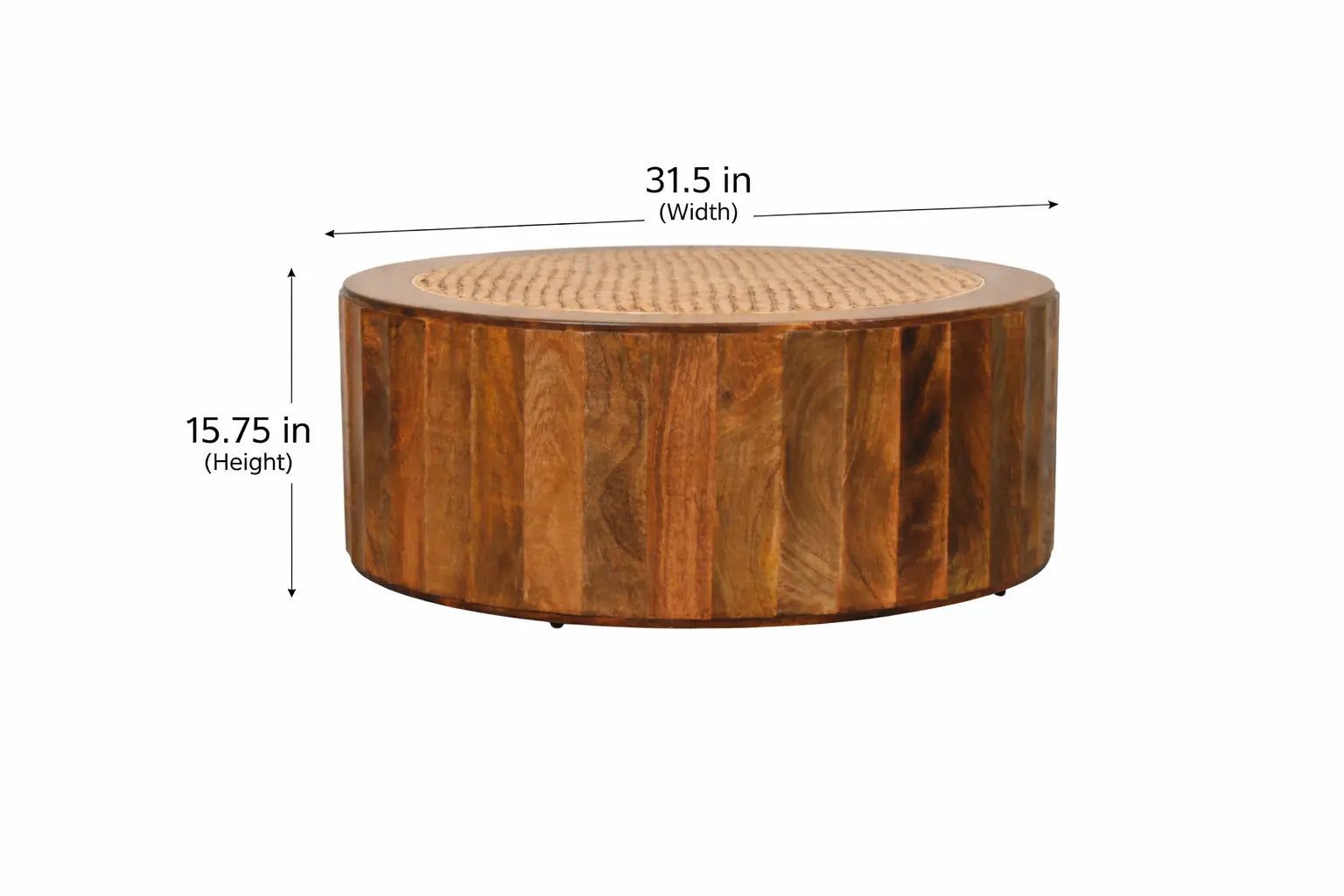 Saffron Rattan Coffee Table – Golden Teak Finish - Avivra