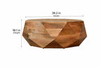 Geometric Round Solid Wood Coffee Table - Avivra