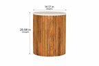 Fluted Marble Side Table | Oak-ish Finish - Avivra