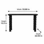 Spindle Linear Console – Carbon Ash Solid Mango Wood - Avivra