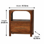 Arc-Line Bedside Tabl | Roasted Almond Finish - Avivra