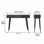 Ash Black 3 Drawer Console Table - Avivra