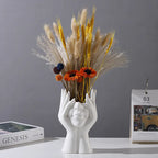 Nordic Ceramic Body Art Vase – Minimalist White Sculpture Home Decor