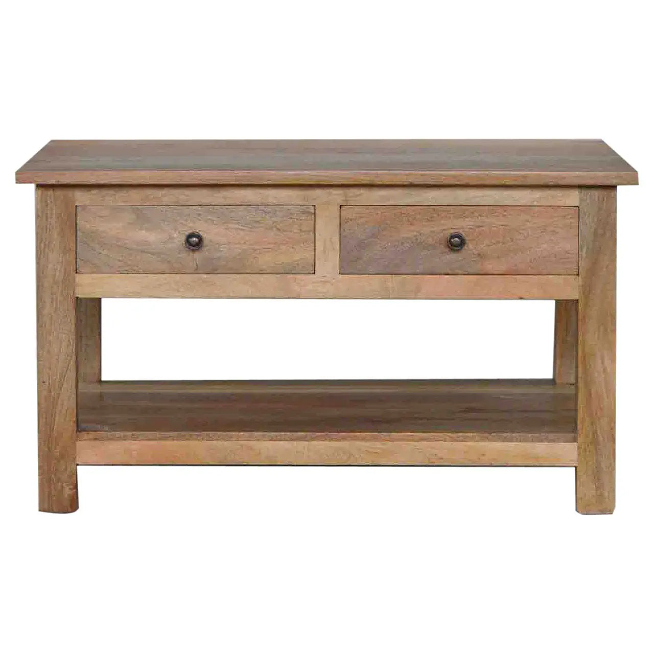 Oak-ish Country Coffee Table – 4 Drawer Storage - Avivra