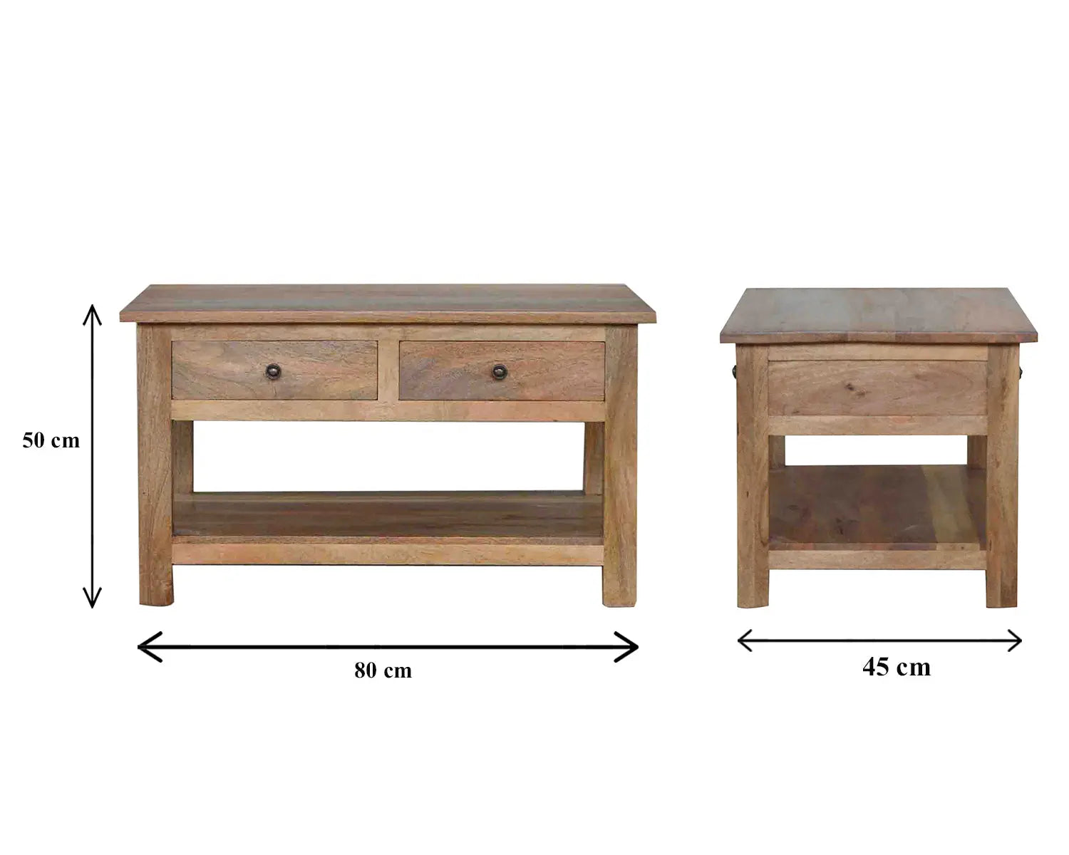 Oak-ish Country Coffee Table – 4 Drawer Storage - Avivra