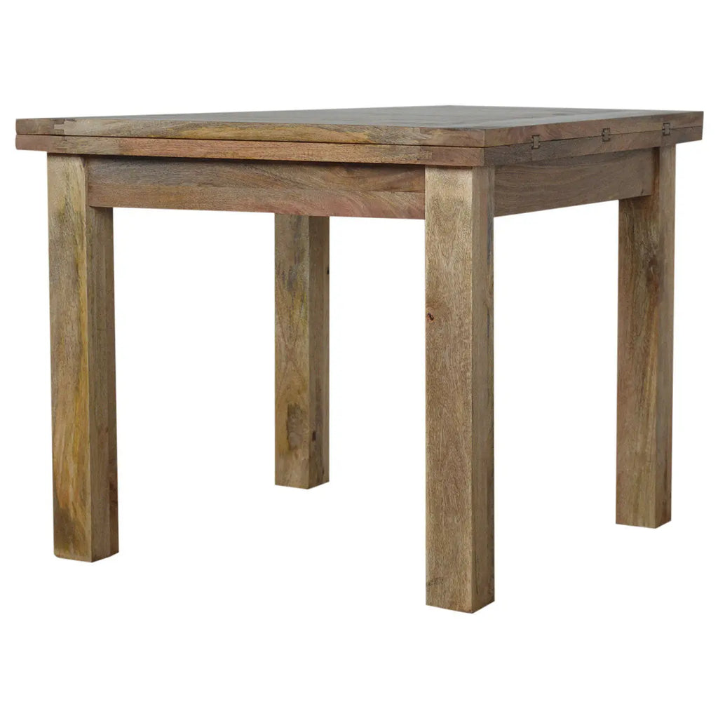 Wooden dining table on a white background