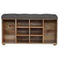 multi tweed shoe storage bench with cubbies