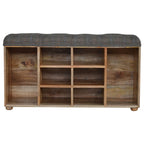 multi tweed shoe storage bench with cubbies