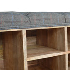 Multi Tweed Open Shoe Storage Bench - Avivra