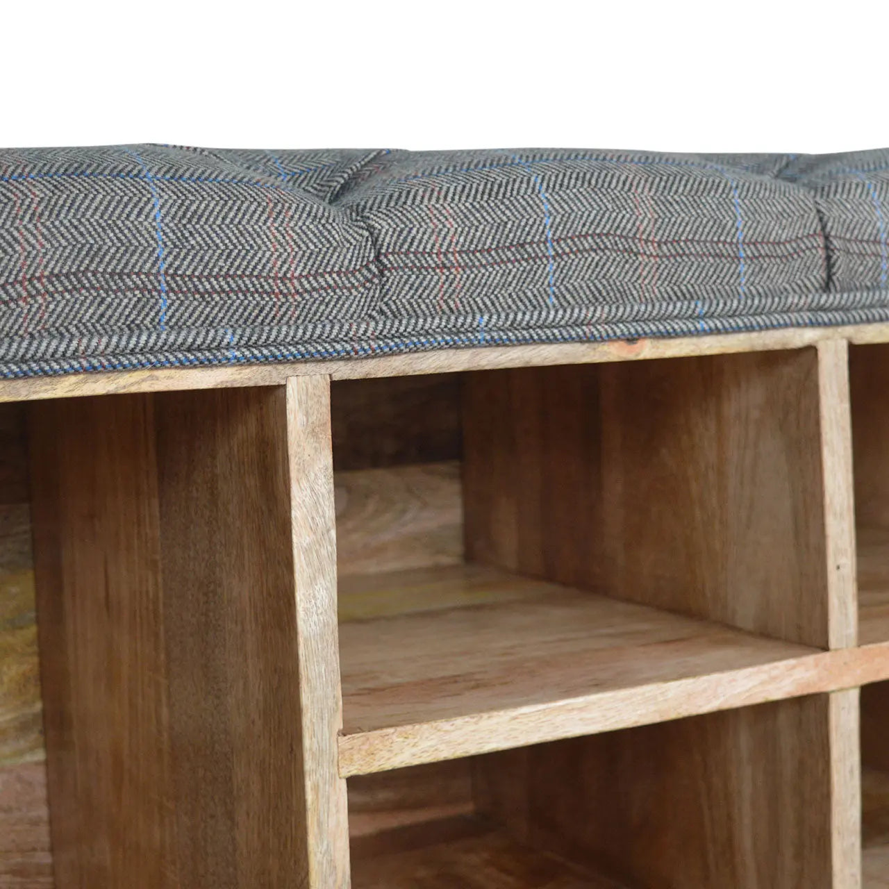 Multi Tweed Open Shoe Storage Bench - Avivra