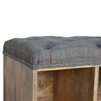 Multi Tweed Open Shoe Storage Bench - Avivra