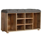 Multi Tweed Open Shoe Storage Bench - Avivra