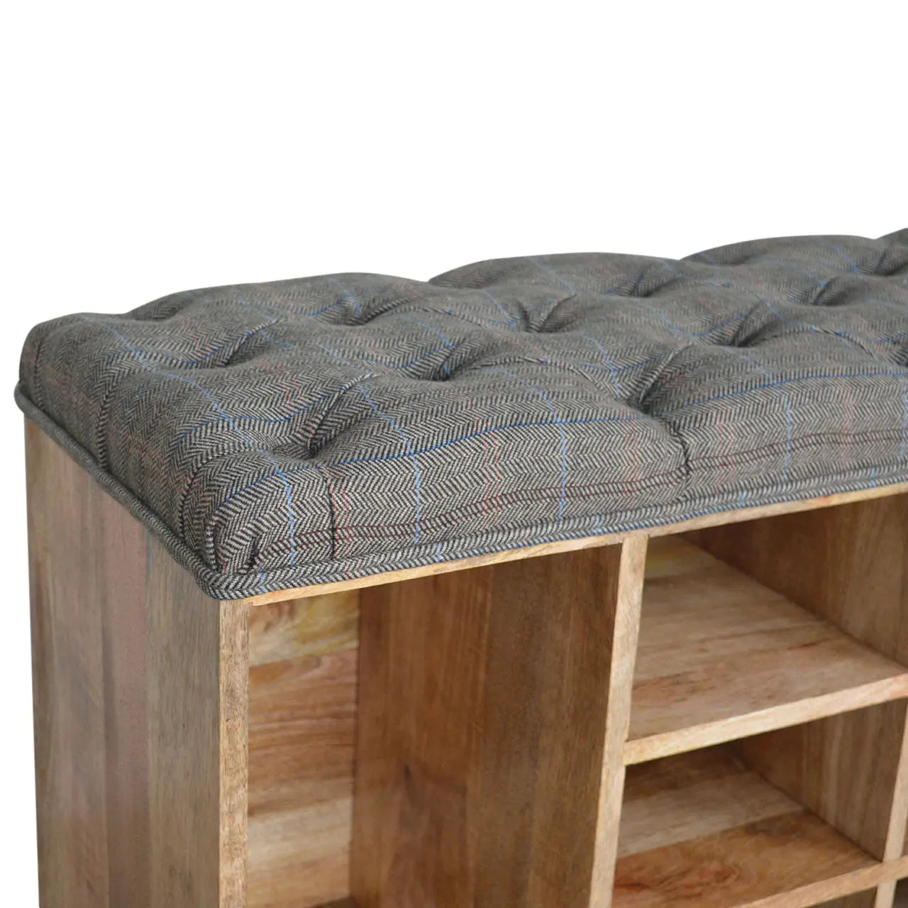 Multi Tweed Open Shoe Storage Bench - Avivra