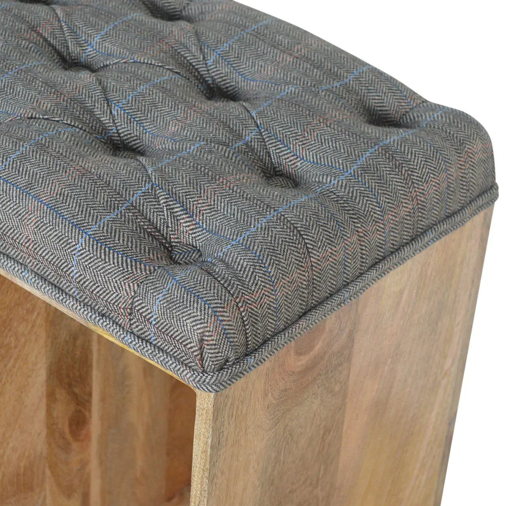 Multi Tweed Open Shoe Storage Bench - Avivra