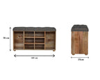 Multi Tweed Open Shoe Storage Bench Avivra