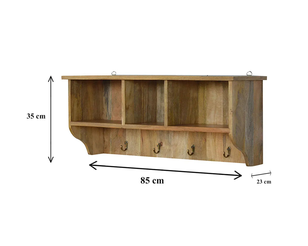 Floating Coat Rack with 3 Shelves Avivra
