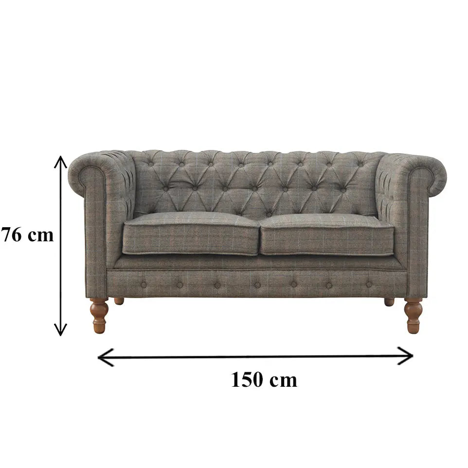 Multi Tweed 2 Seat Chesterfield - Avivra