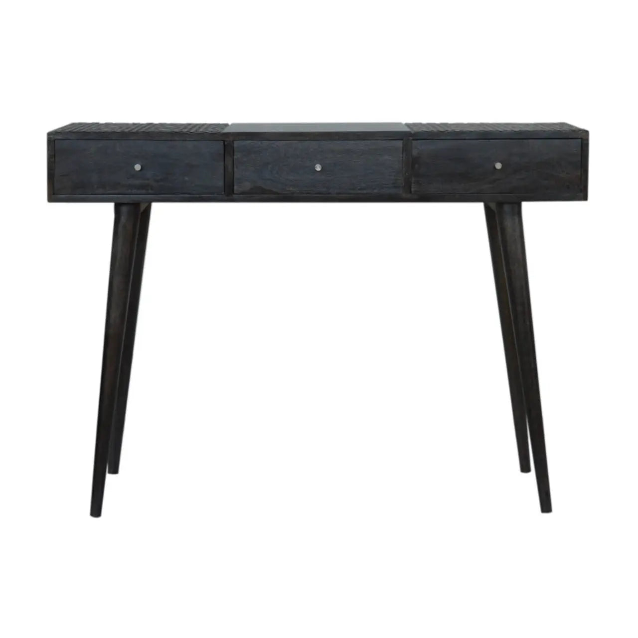 ash black console table crafted from solid mango wood