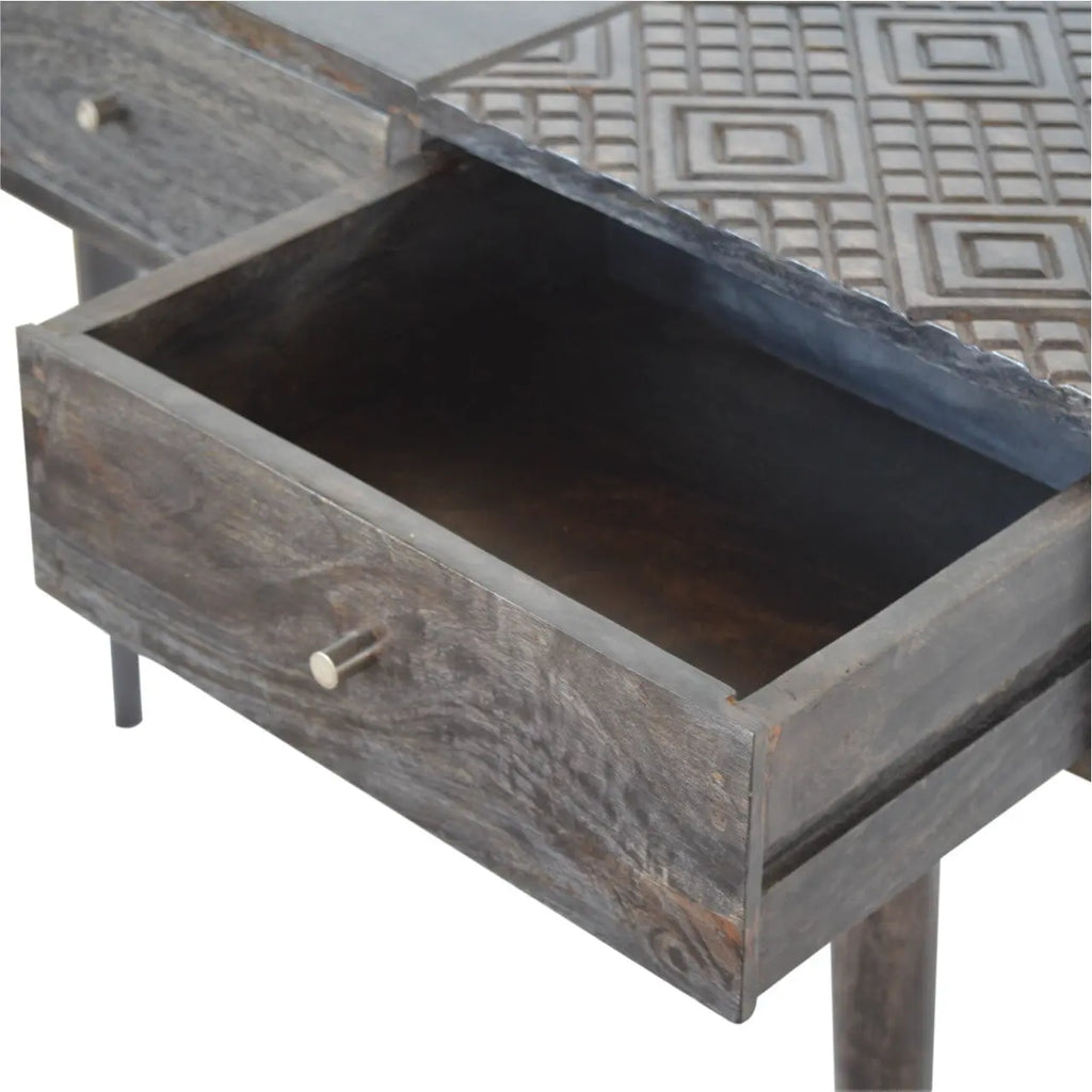 Ash Black 3 Drawer Console Table - Avivra