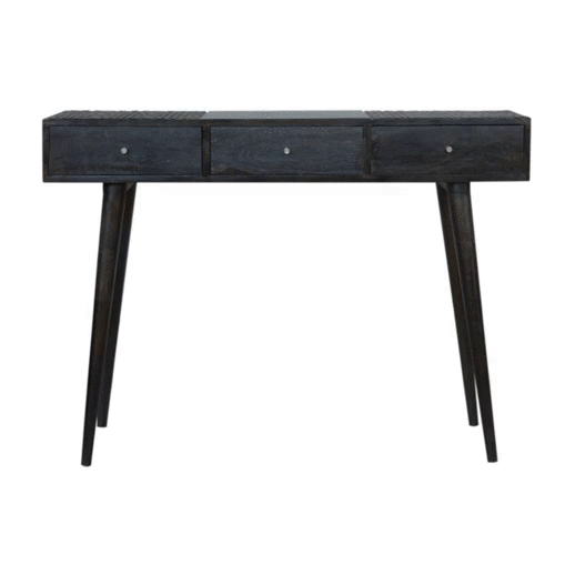 Ash Black 3 Drawer Console Table - Avivra