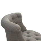Multi Tweed Accent Chair – Hand-Carved Solid Mango Wood - Avivra
