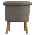 Multi Tweed Accent Chair – Hand-Carved Solid Mango Wood - Avivra
