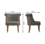 Multi Tweed Accent Chair – Hand-Carved Solid Mango Wood - Avivra
