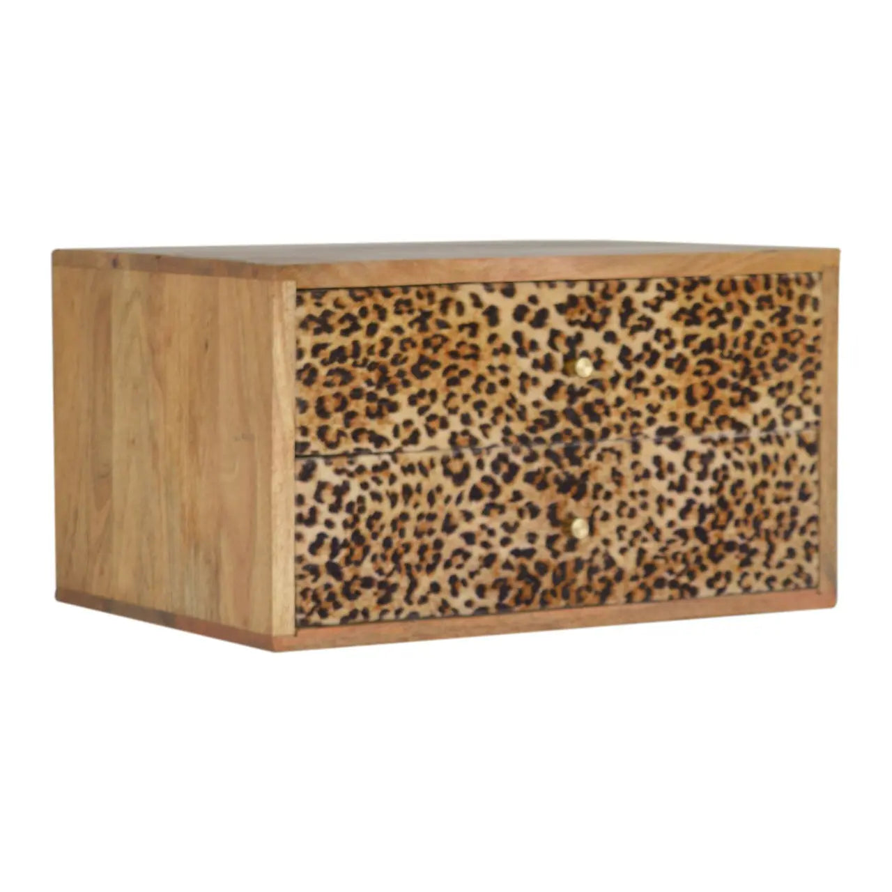 modern leopard print wall nightstand