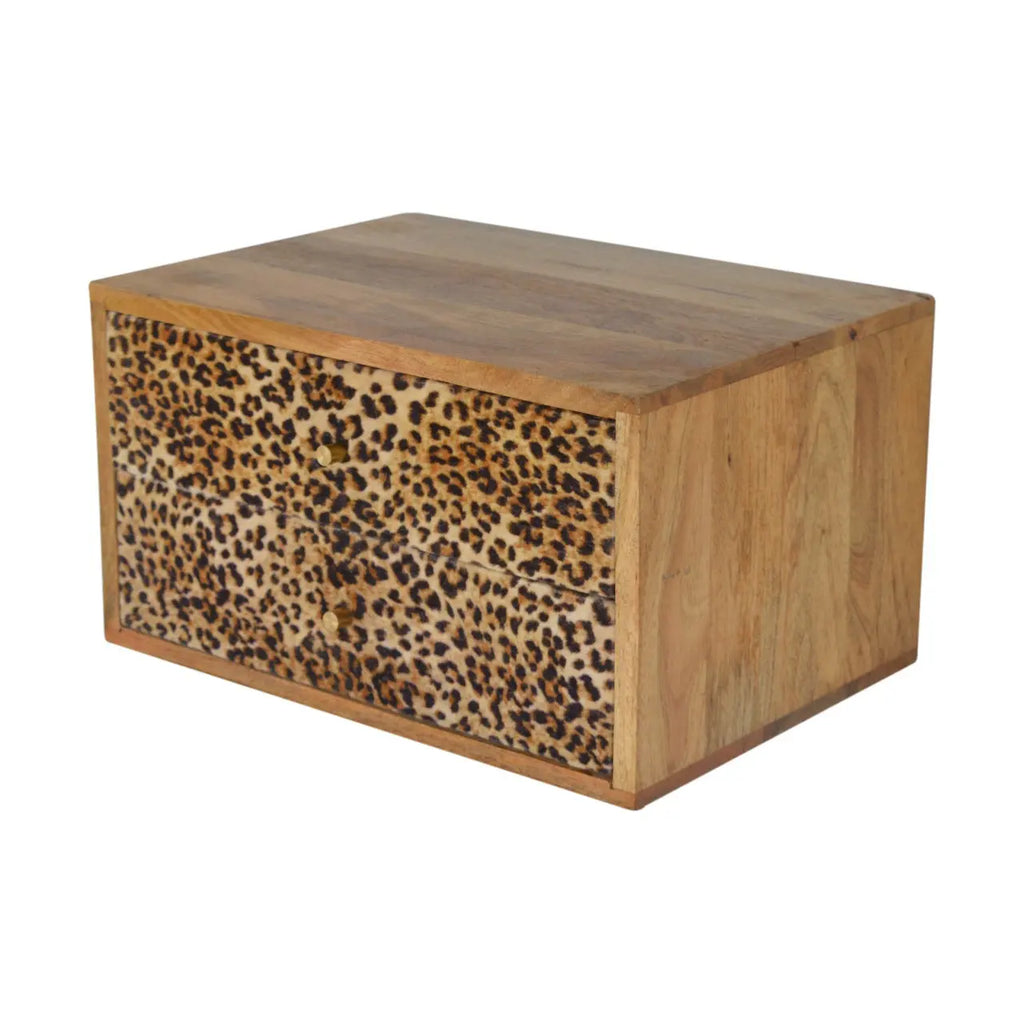 Wall Leopard Print Nightstand - Avivra