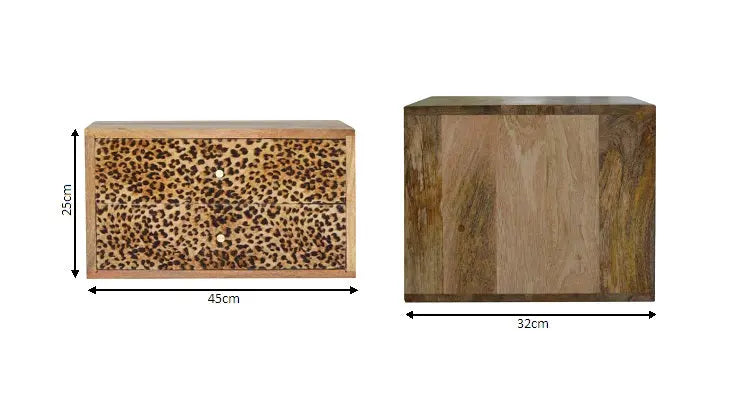 Wall Leopard Print Nightstand Avivra