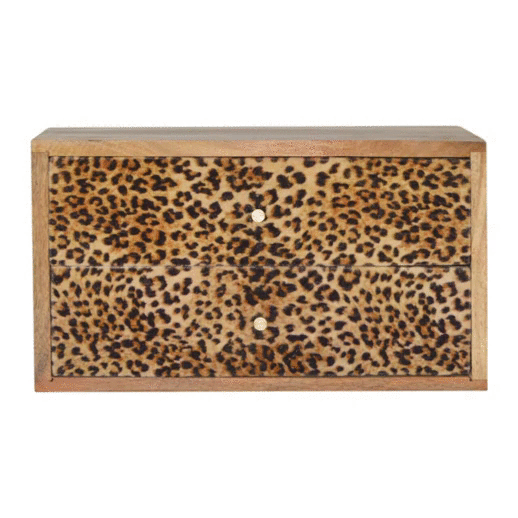 Wall Leopard Print Nightstand - Avivra