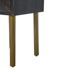 Doha Carved Mango Wood Nightstand - Avivra