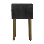 Doha Carved Mango Wood Nightstand - Avivra