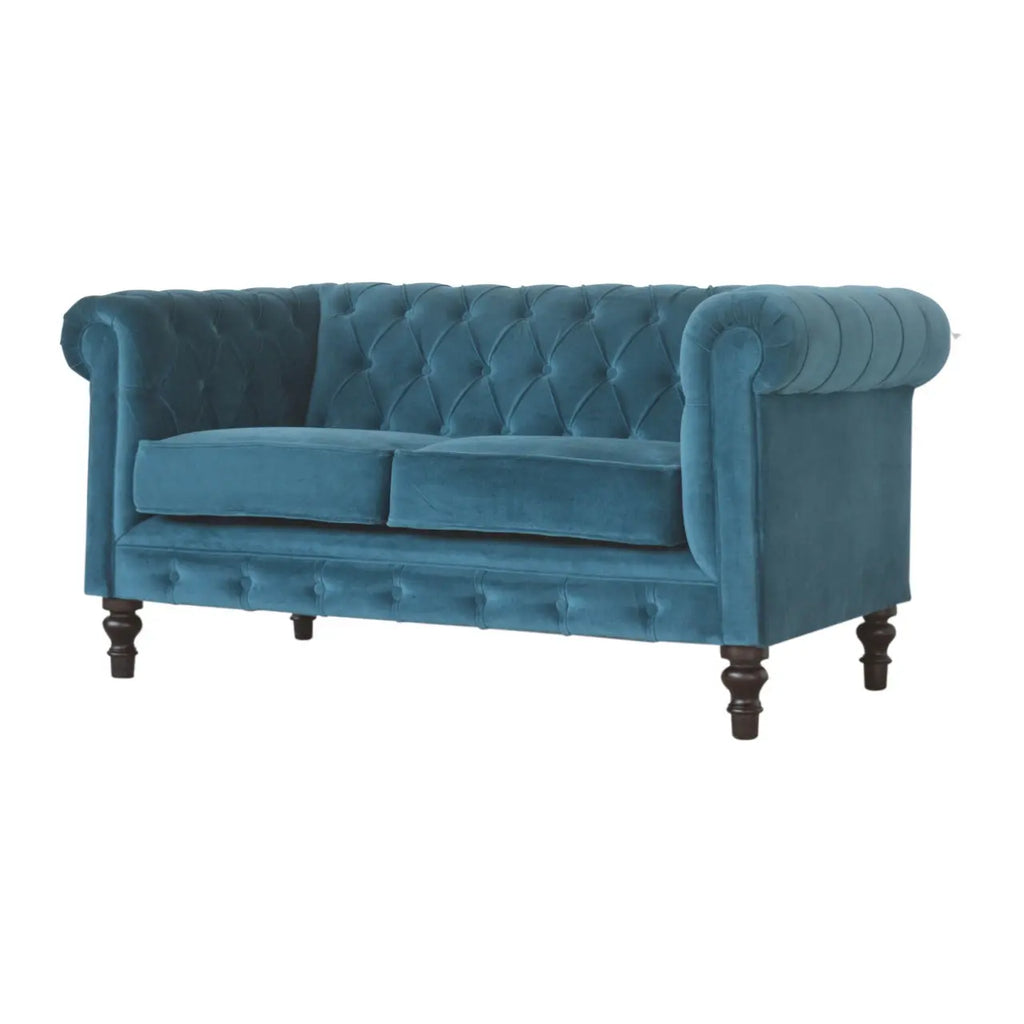 Teal Velvet Chesterfield Sofa - Avivra