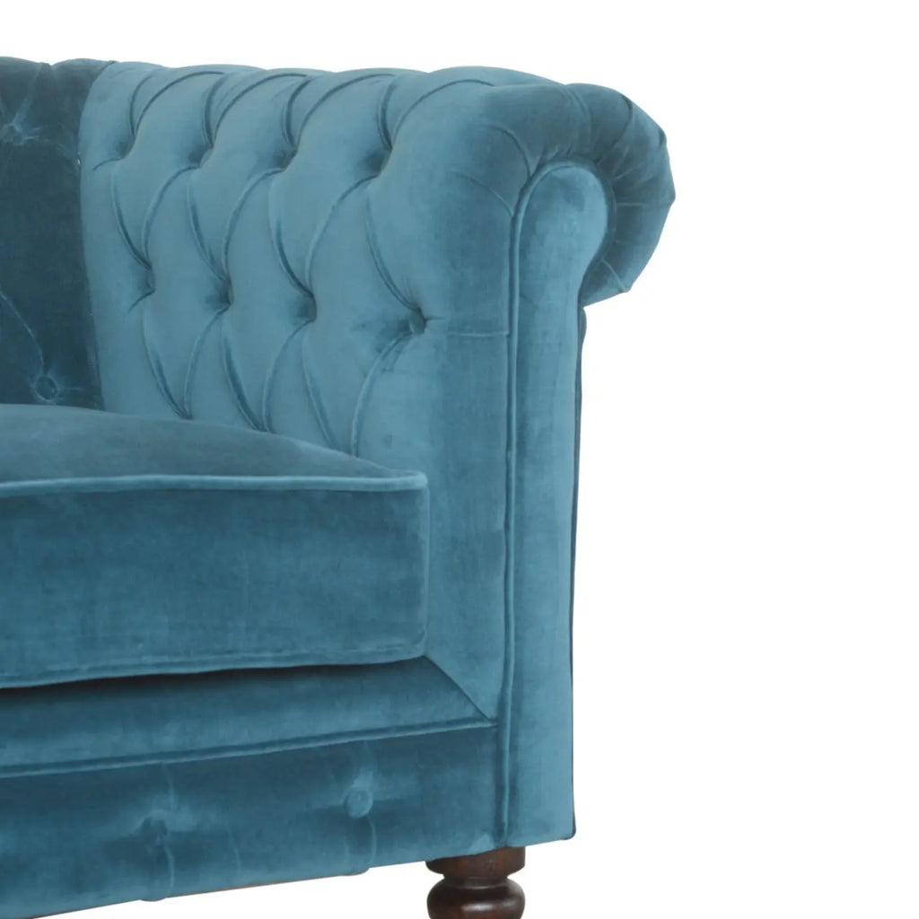 Teal Velvet Chesterfield Sofa - Avivra