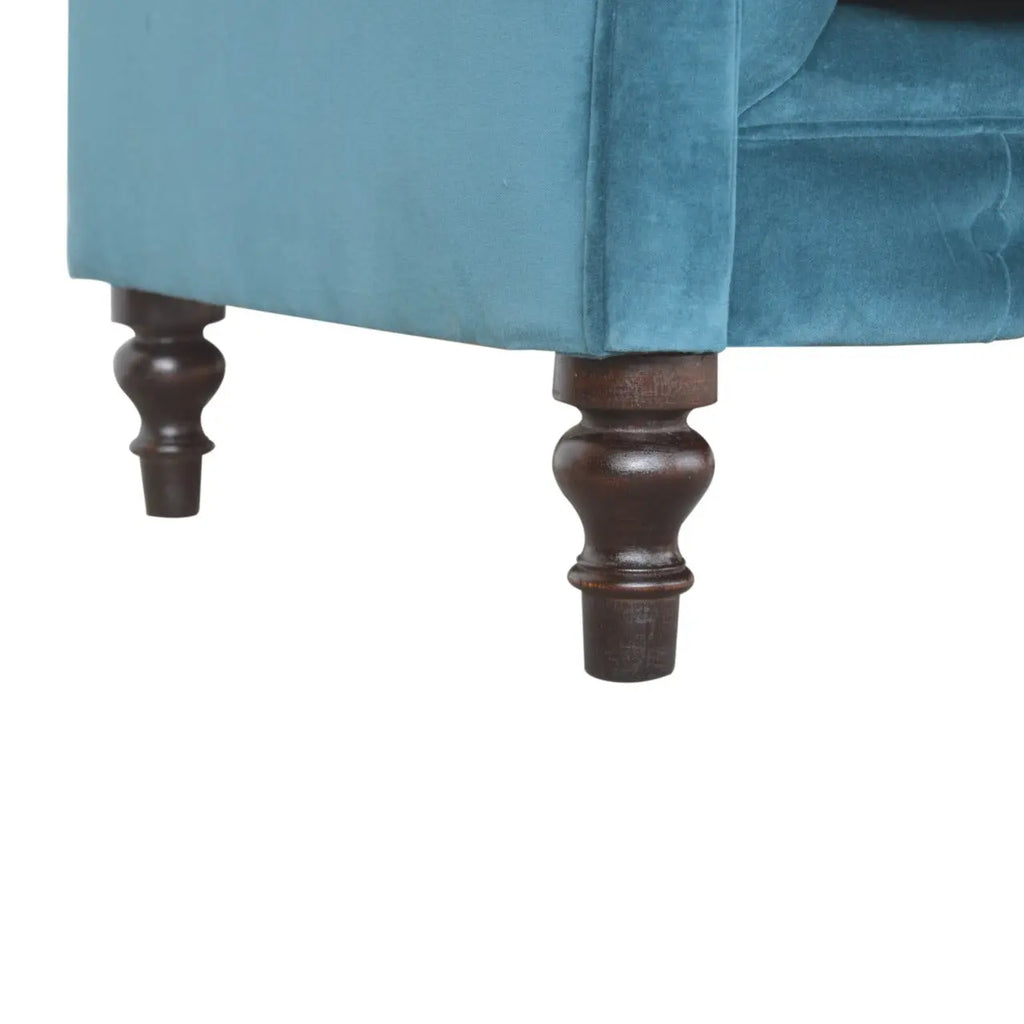 Teal Velvet Chesterfield Sofa - Avivra