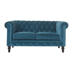 Teal Velvet Chesterfield Sofa - Avivra