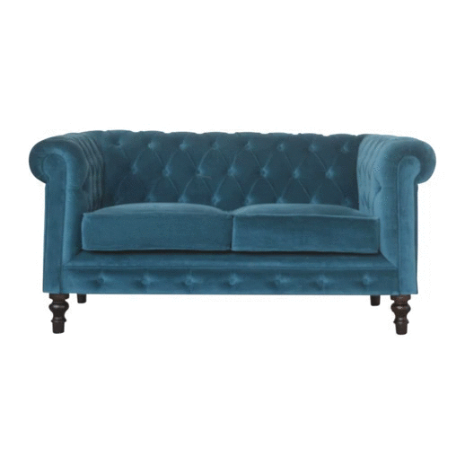 Teal Velvet Chesterfield Sofa - Avivra