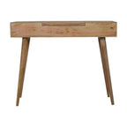 wooden vanity table with foldable mirror