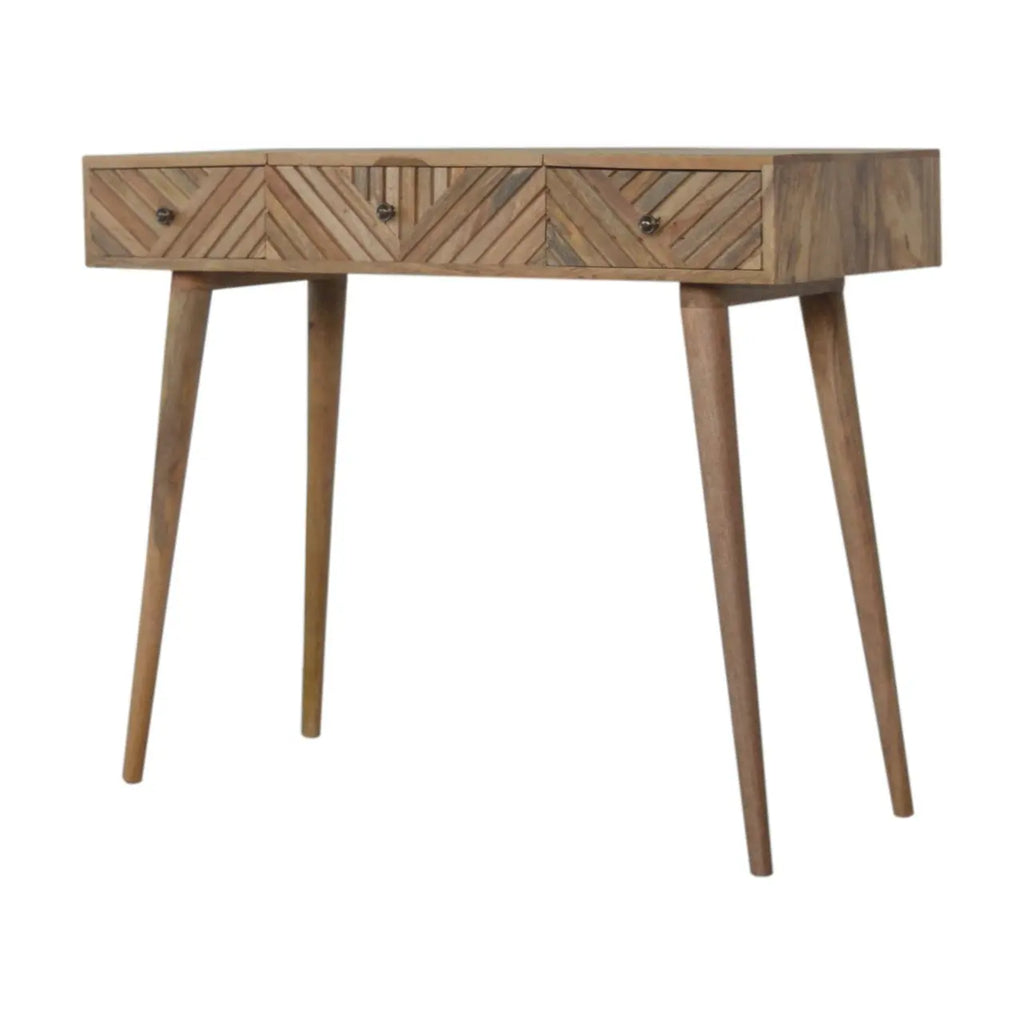 Line Carved Foldable Dressing Table - Avivra