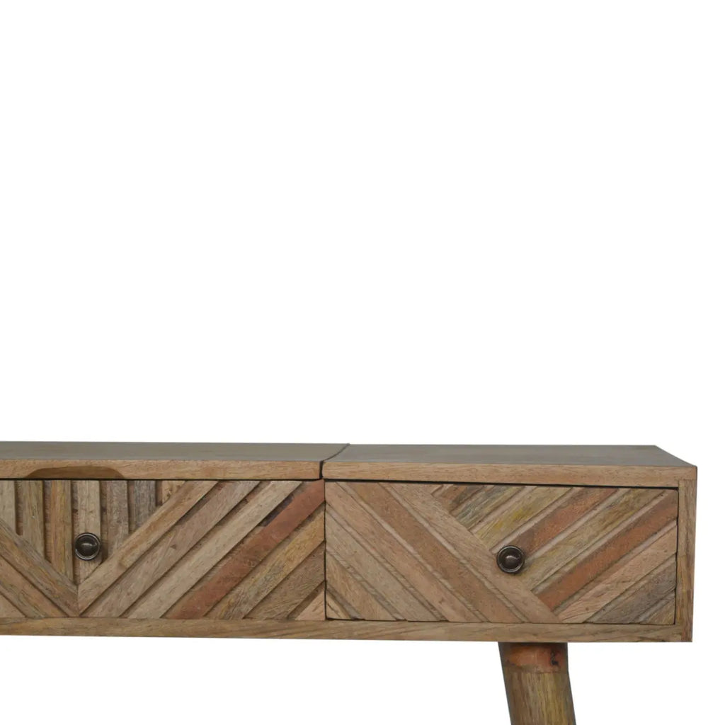 Line Carved Foldable Dressing Table - Avivra