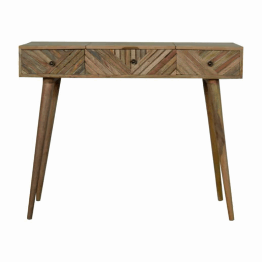 Line Carved Foldable Dressing Table - Avivra