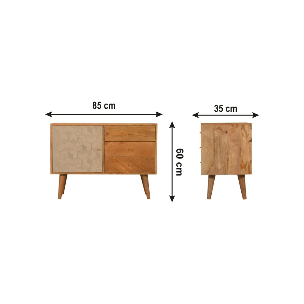 Champagne Cube Sideboard | Nordic Style - Avivra